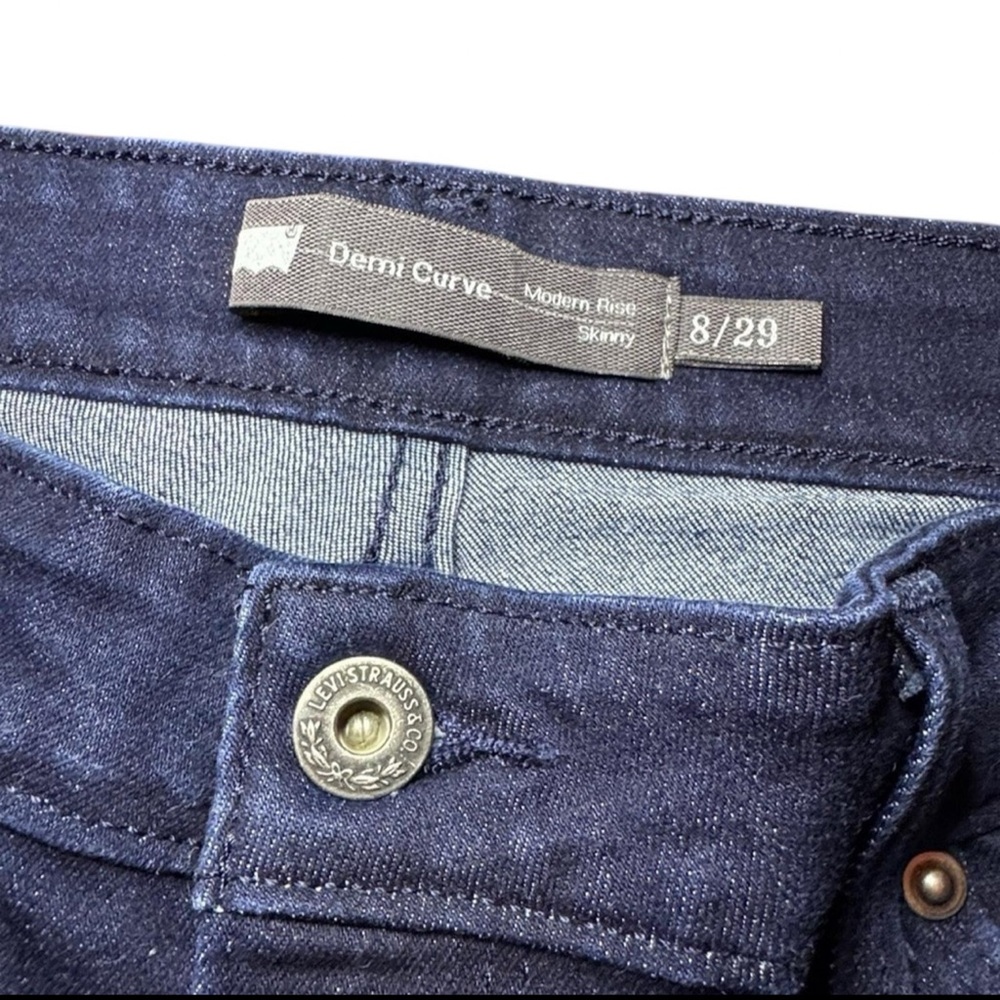 Levi’s Women’s Demi Curve Modern Rise Dark Indigo Denim Skinny Jeans — Size 8/29 - Picture 2 of 6